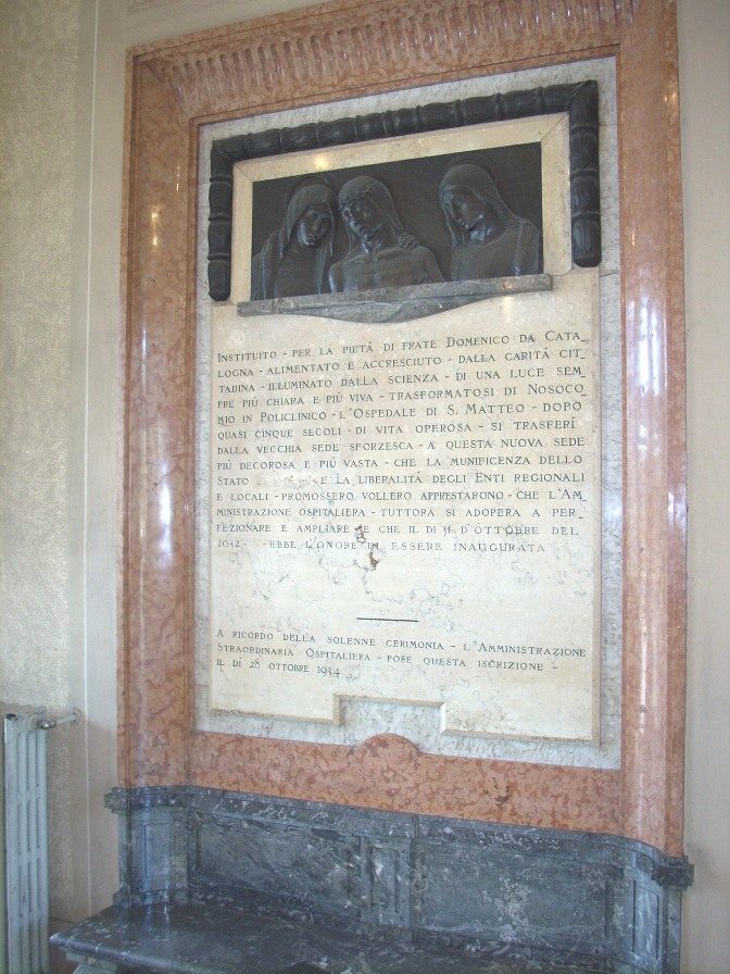 B Policlinico San Matteo (entrance hall, memorial tablet), Pavia - 2.jpg